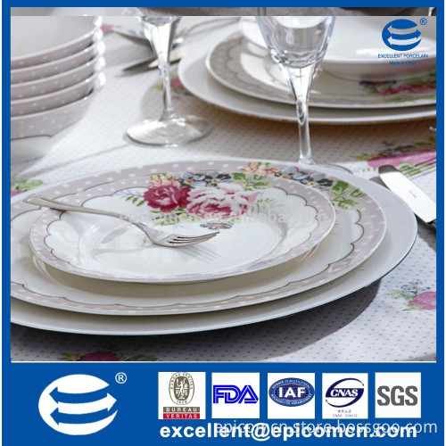 18pcs luxury fine china dinner set, royal bone china dinner set with garden flower decor